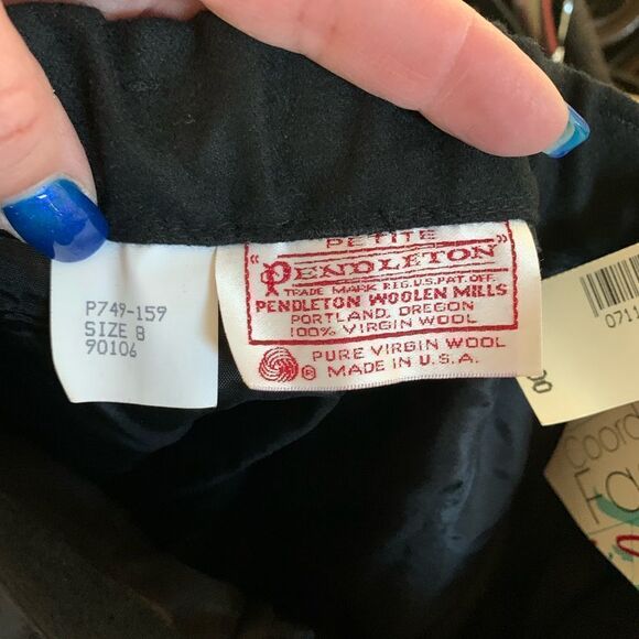 Pendleton Vintage Black Wool Pleated Front Pants sz 8 NWT - Picture 5 of 5